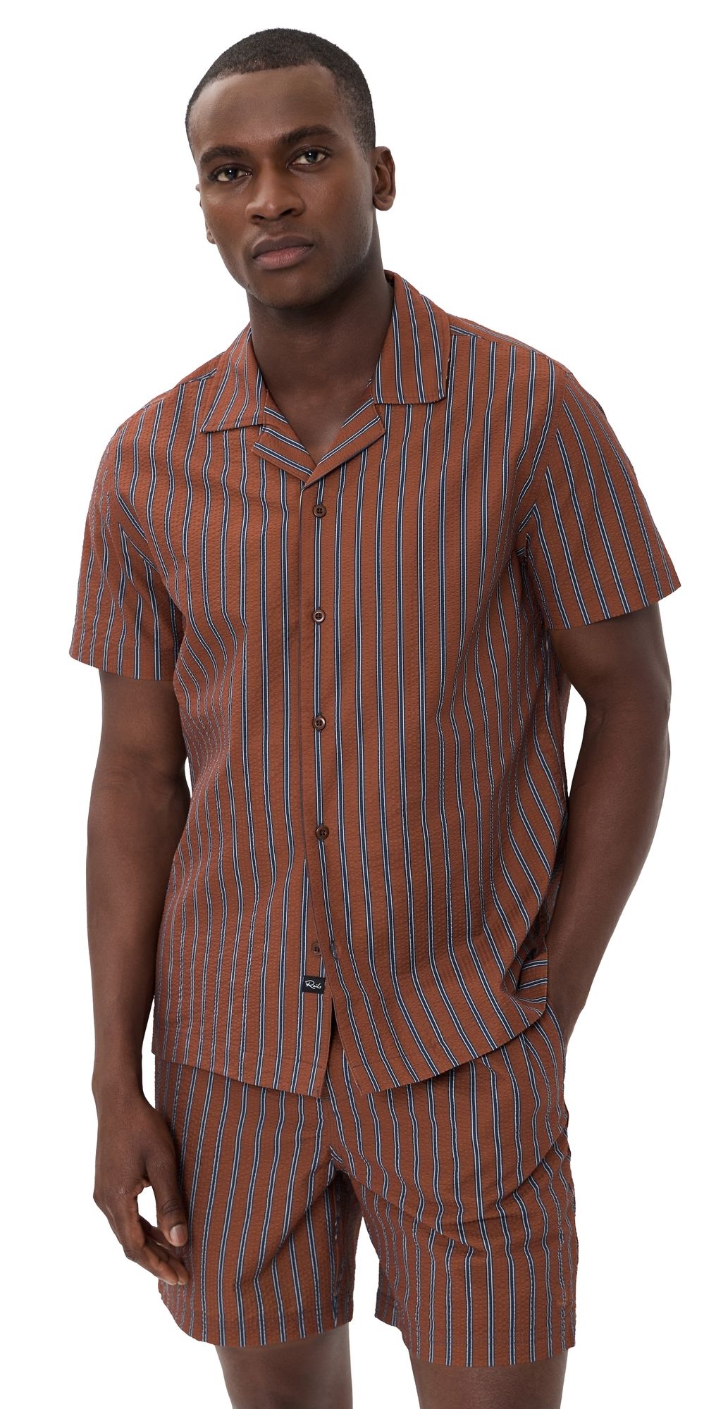RAILS Amalfi Shirt Rust Navy Stripe XXL