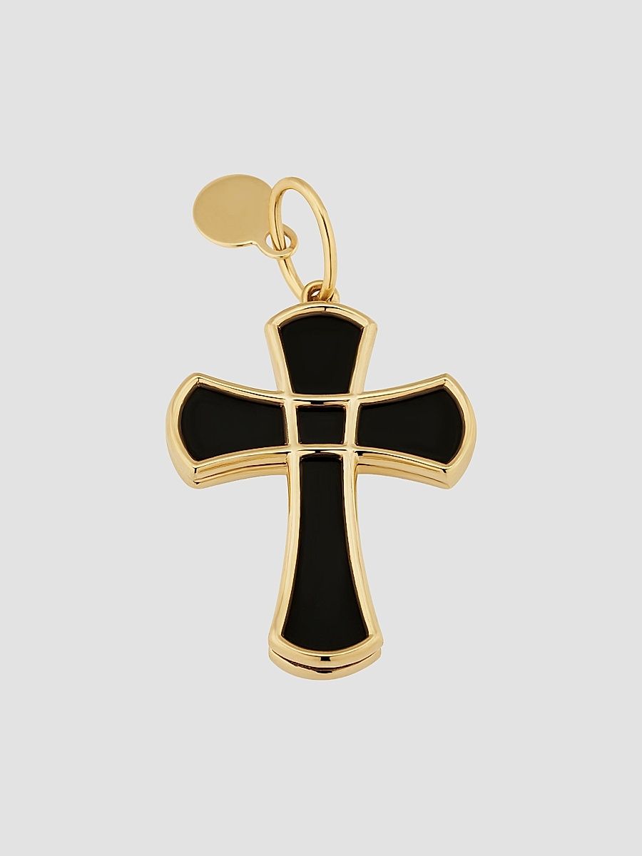 Women's 14K Yellow Gold Flutter by Pendant Charm - Gold Black