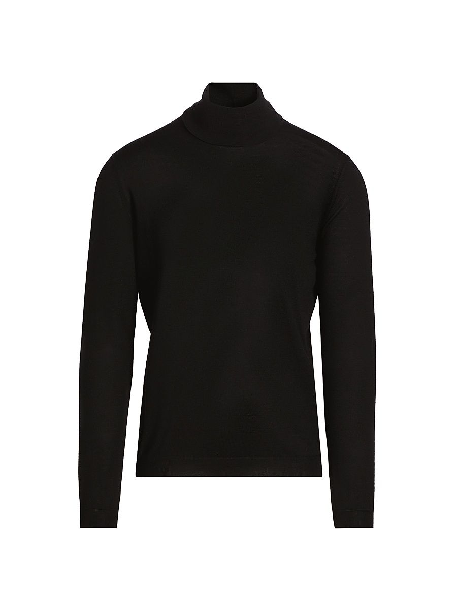 Men's Cashmere Turtleneck Sweater - Black - Size 44
