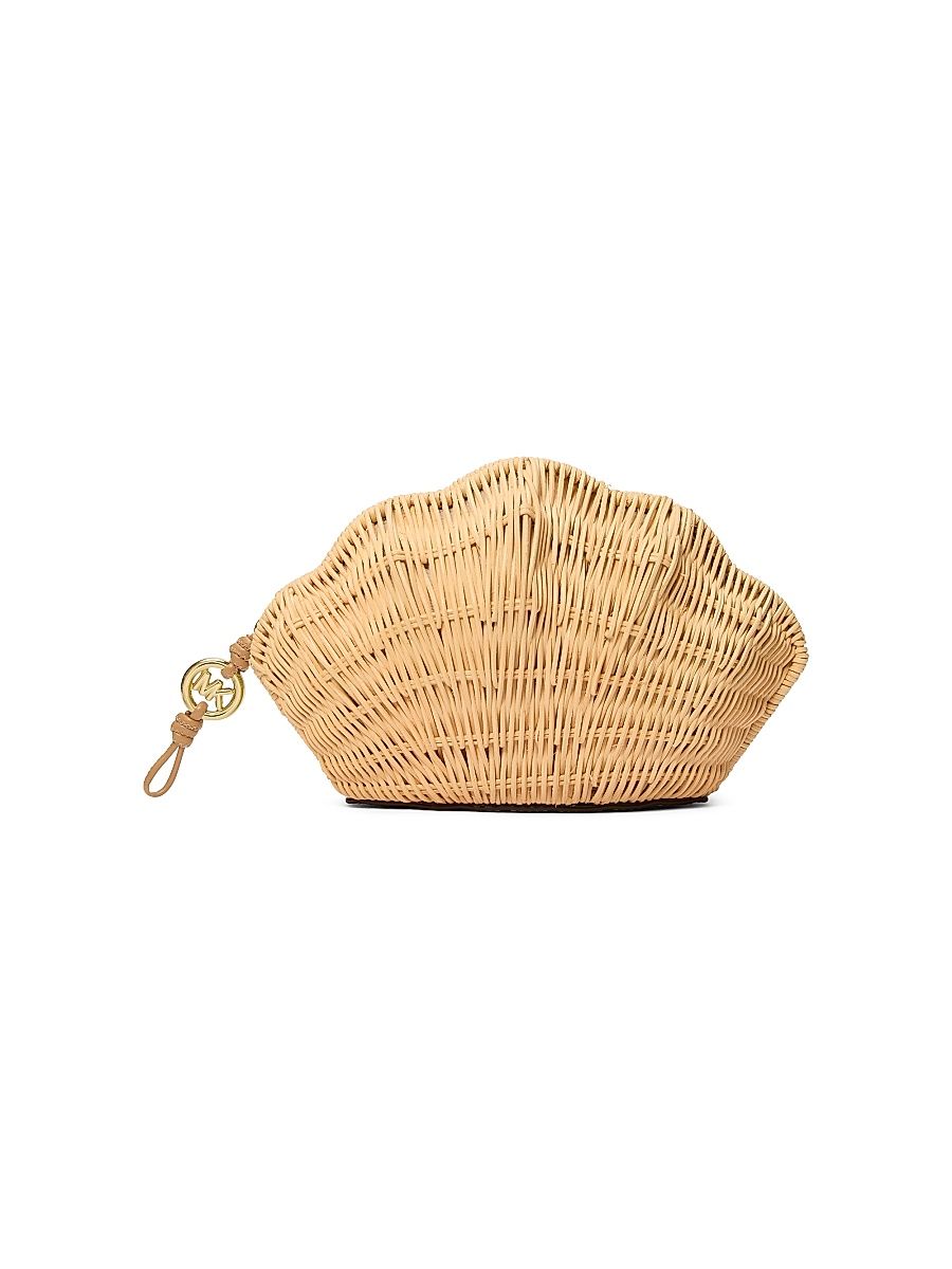 Women's Rattan Small Shell Clutch - Natural