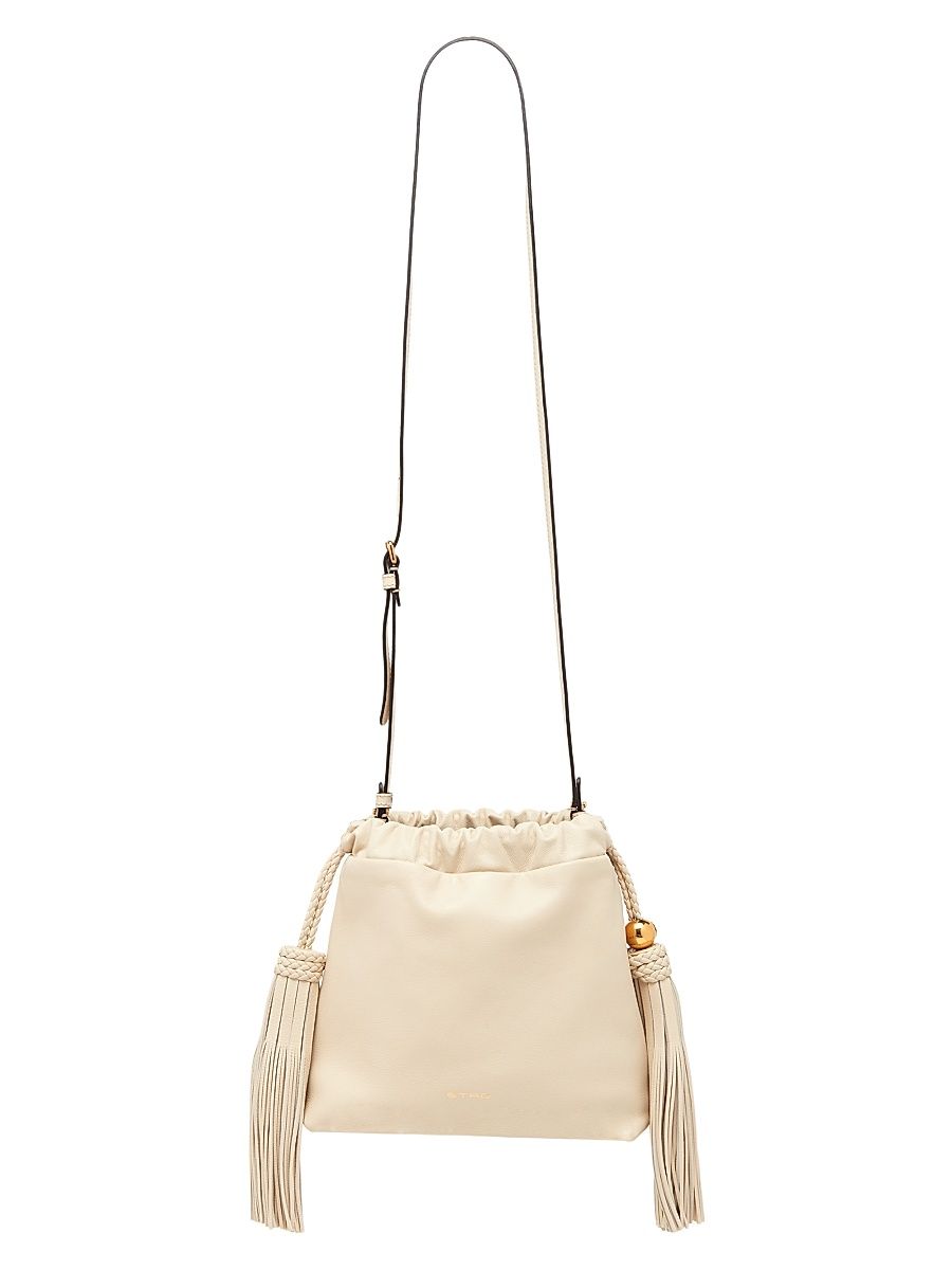 Women's Kalispera Extra-Small Tasseled Leather Shoulder Bag - Cream