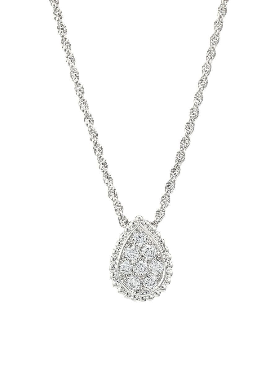 Women's Serpent Boheme 18K White Gold & Diamond Teardrop Necklace - White Gold - Size Small