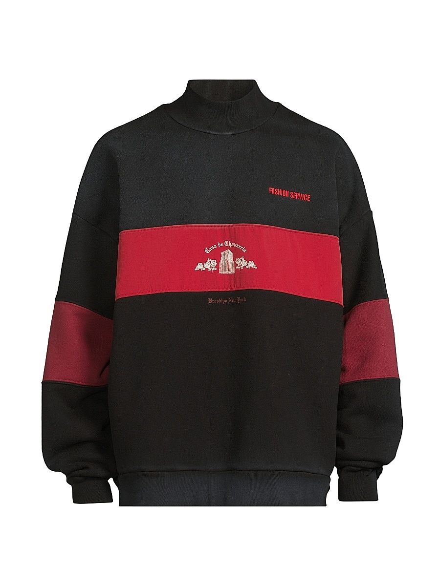 Men's Casa de Chavarria Embroidered Mock Turtleneck Sweatshirt - Black - Size XXL