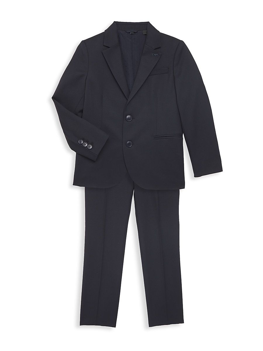 Little Boy's & Boy's Essential Notch Lapel Wool Suit - Blue - Size 5
