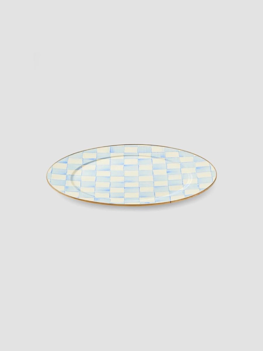 MacKenzie-Childs Sky Check Hand-Painted Enamel Serving Platter