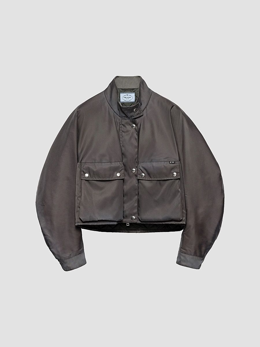 Women's Washed Nylon Blouson Jacket - Grey - Size 8