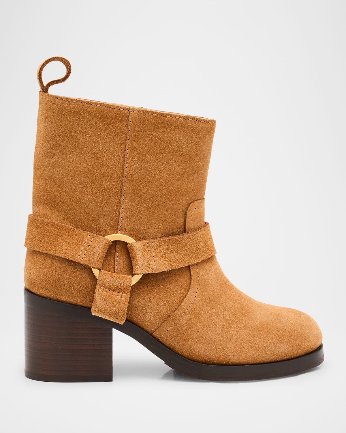 Hailey Suede Harness Moto Booties