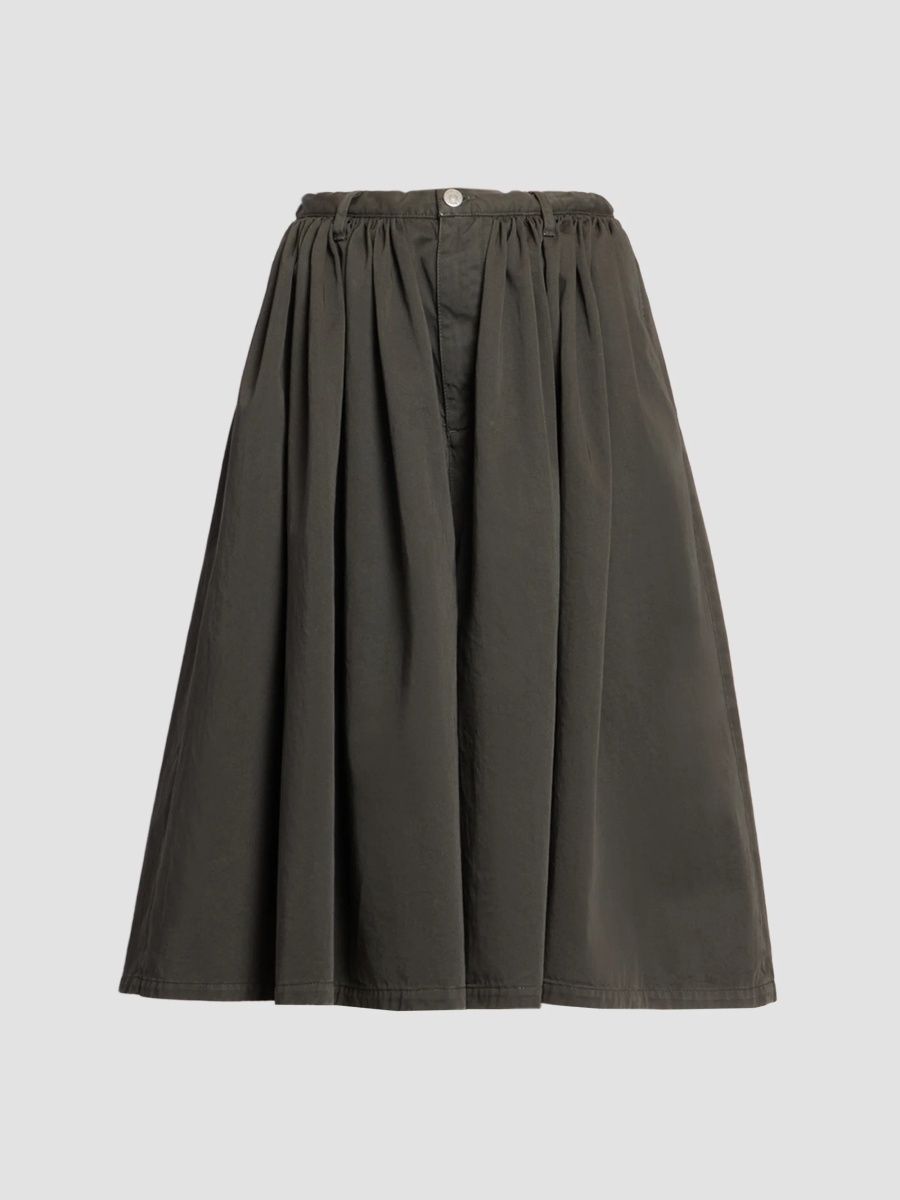 Women's Pleated Cotton Shorts - Gasolina Grey - Size 10