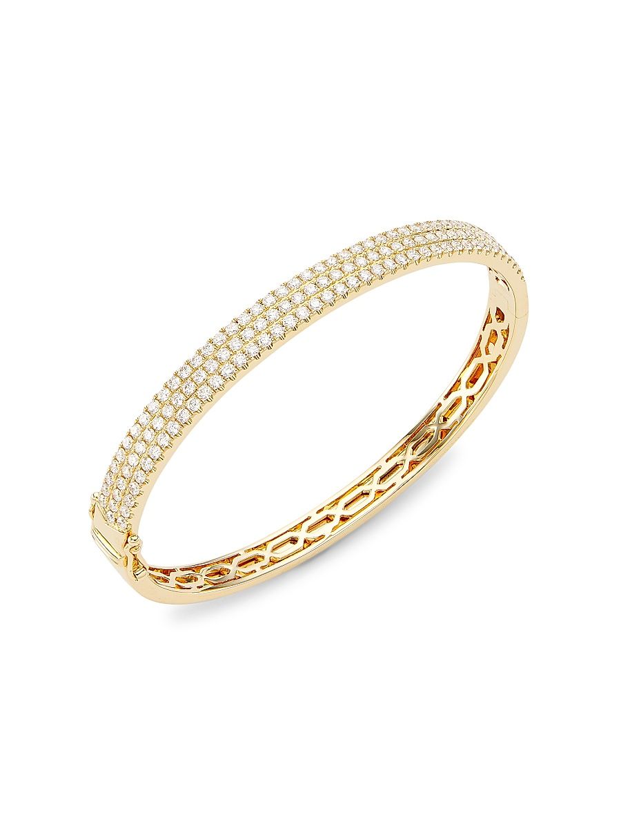 Women's 14K Yellow Gold & 2.35 TCW Diamond Bangle - Yellow