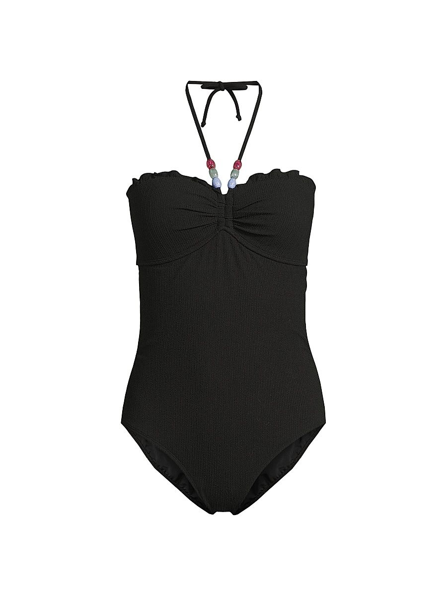 Women's Talia One-Piece Swimsuit - Black Texture - Size Medium