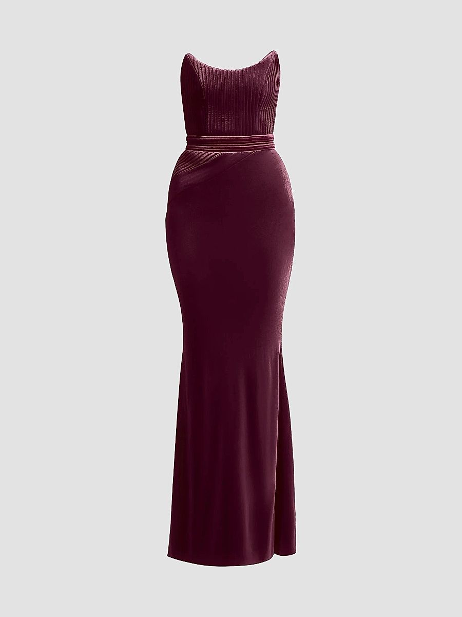 Zhivago Women's Reine De Reinettes Velvet Strapless Gown - Mauve - Size 8