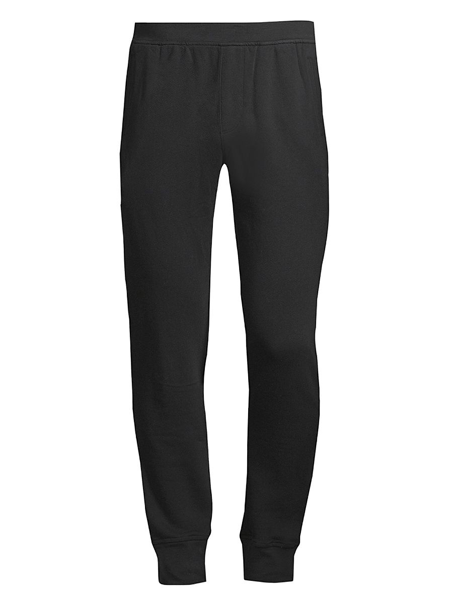 Men's French Terry Slim-fit Jogger Pants - Black - Size XXL