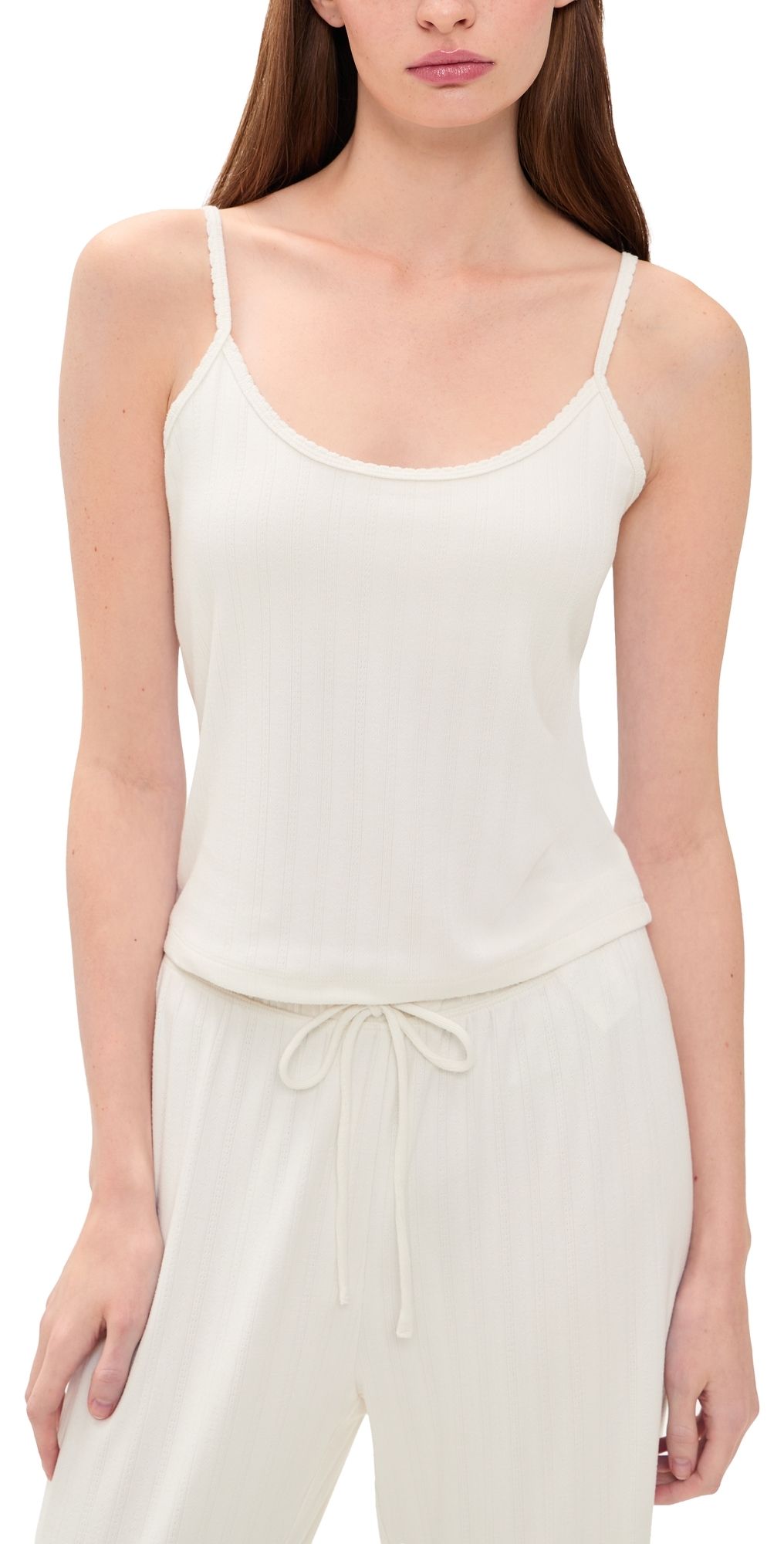 Z Supply Lynn Pointelle Camisole Top Vanilla Ice M
