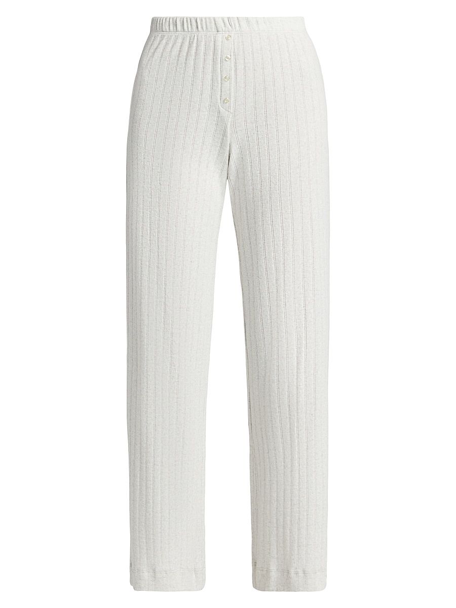 Women's Pointelle Knit Boxer Pants - Cloud Melange - Size XL