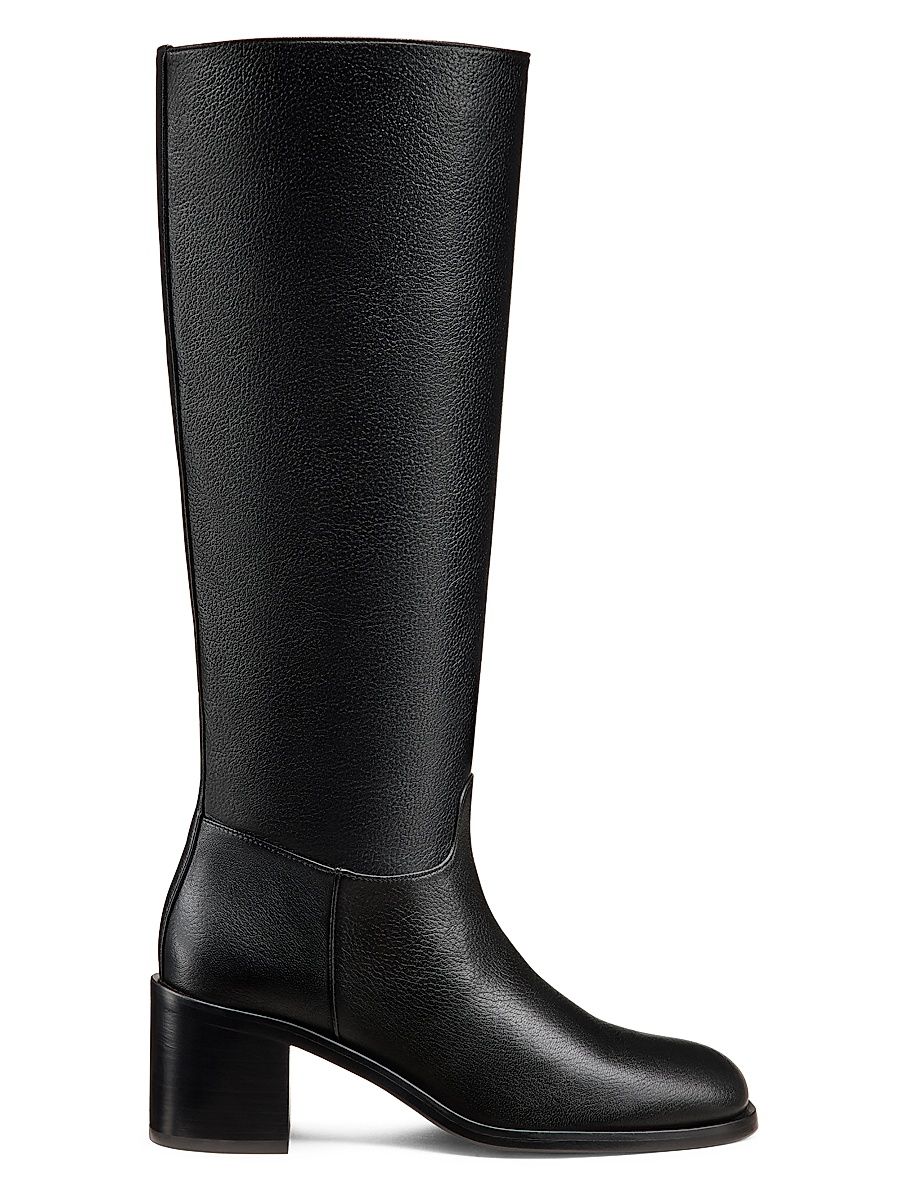 Women's Finn 55MM Leather Knee-High Boots - Black - Size 6.5