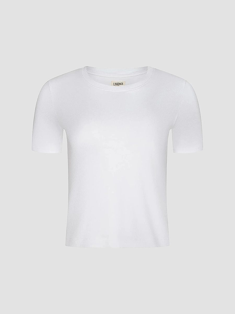 Women's Stormy Cotton Short-Sleeve Crop T-Shirt - White - Size XL