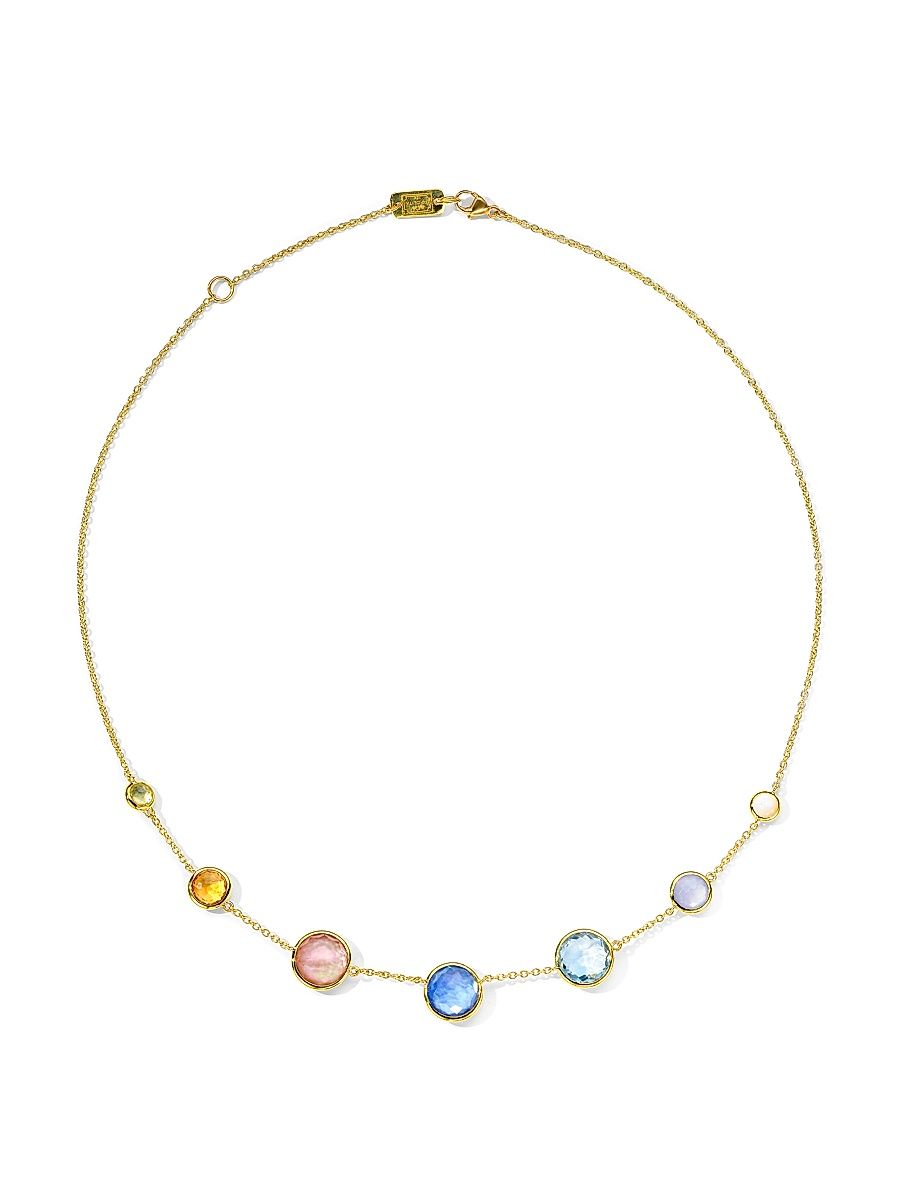 Women's Lollipop Wildflower 18K Yellow Gold & Multi-Stone Station Necklace - Wildflower