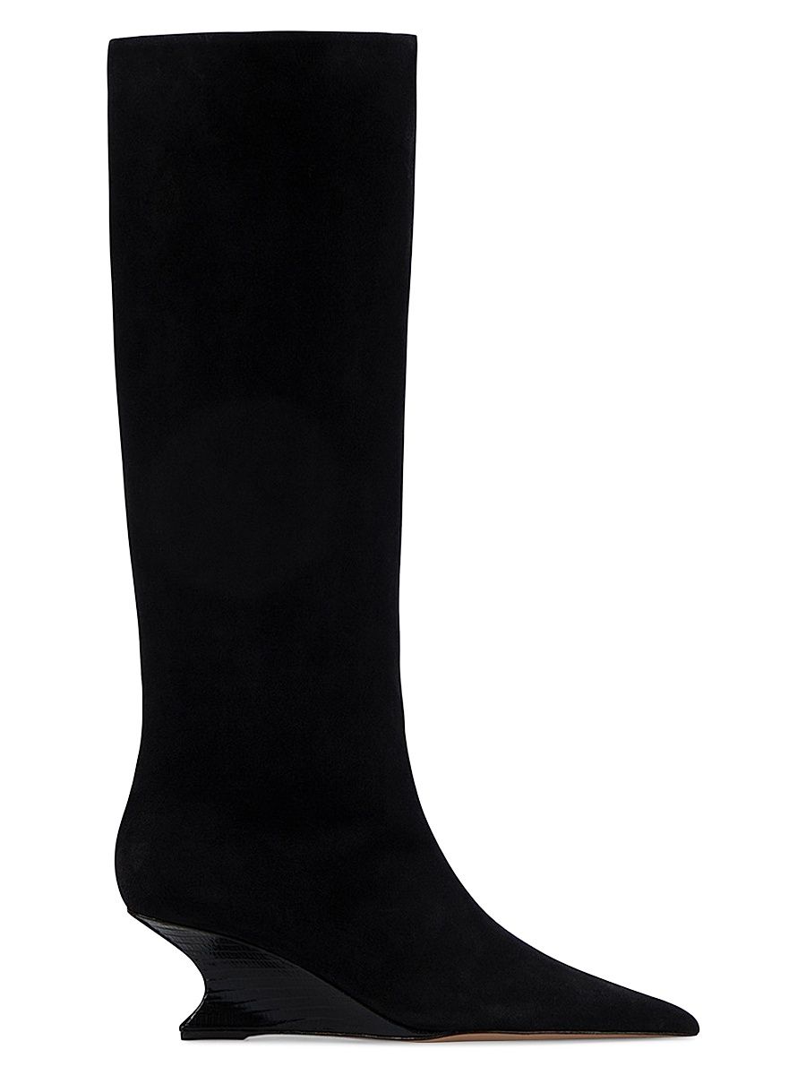 Women's Nina 50MM Leather Knee-High Boots - Black - Size 9