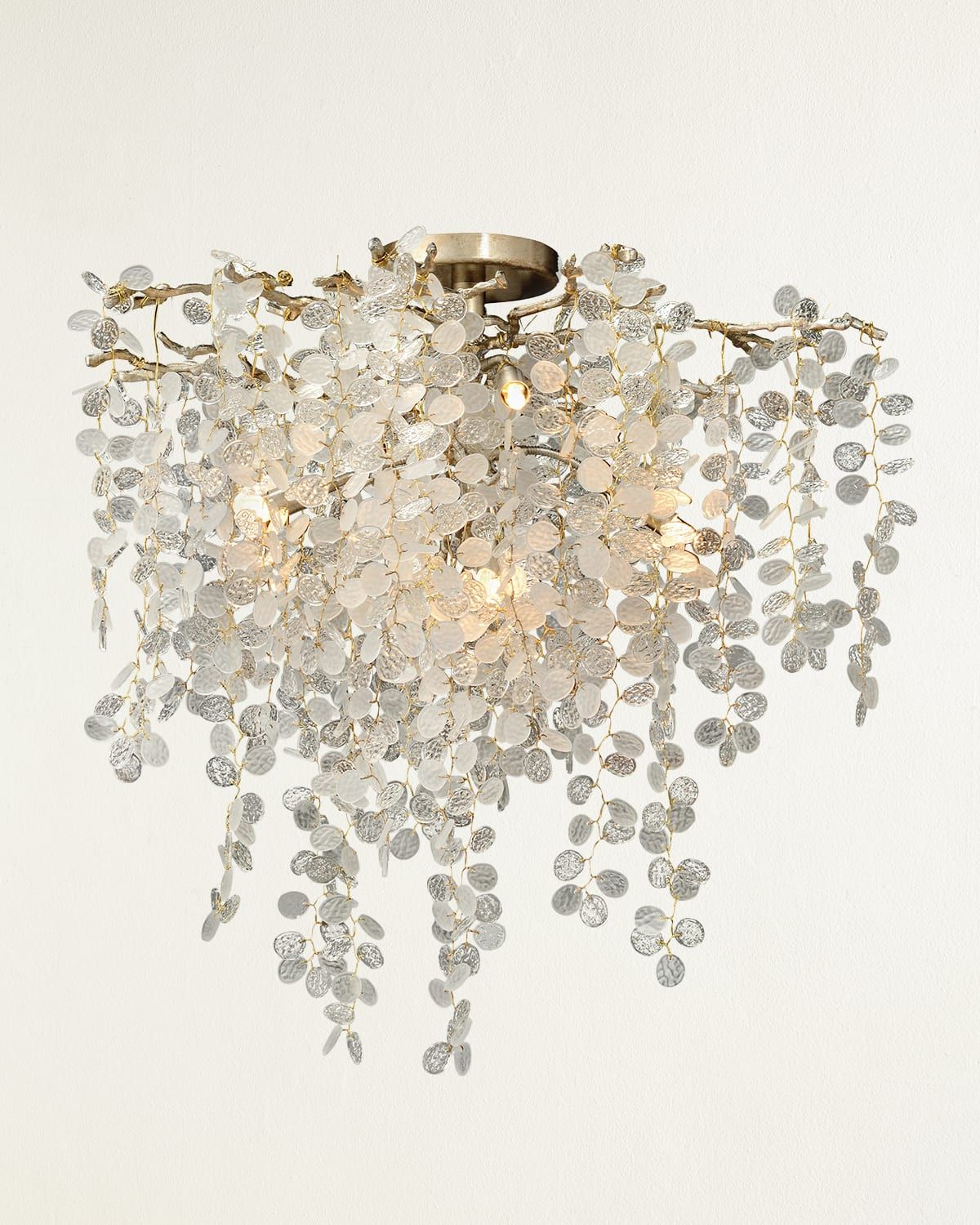 Shiro Noda Five-Light Flush Chandelier, 10.5"T x 25"D