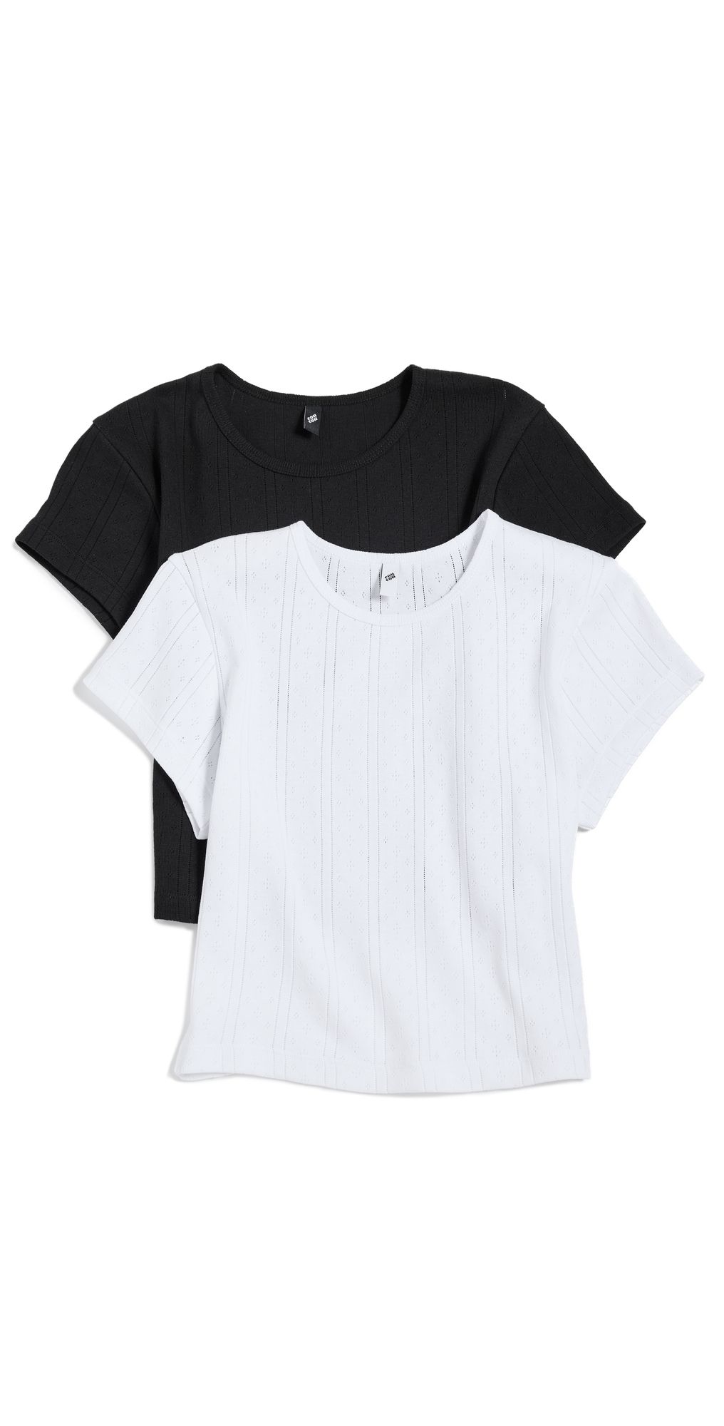 COUCOU The Baby Tee 2 Pack White/Black L
