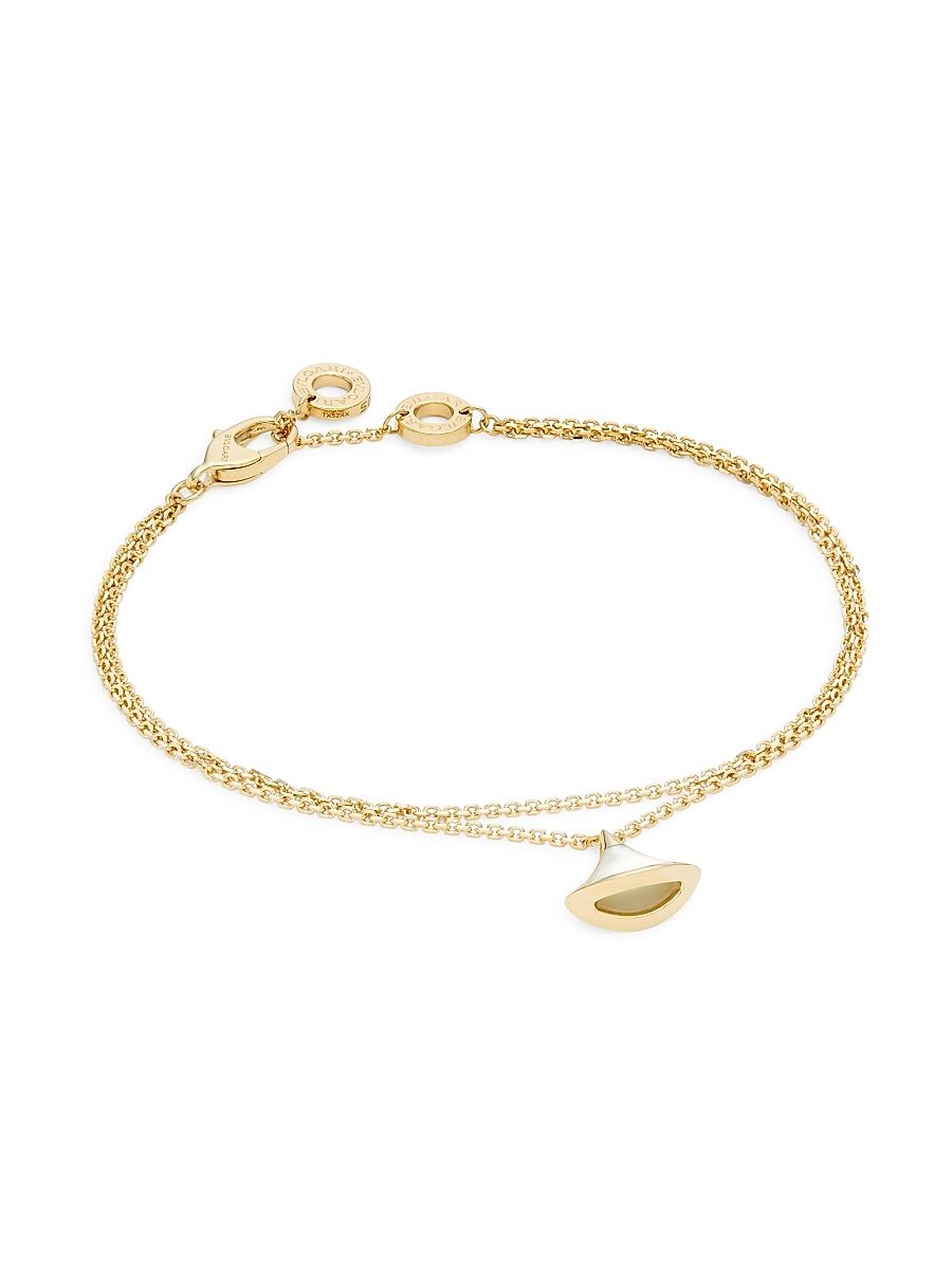 Women's Divas' Dream 18K Yellow Gold & Mother-Of-Pearl Medium Charm Bracelet - Size Small