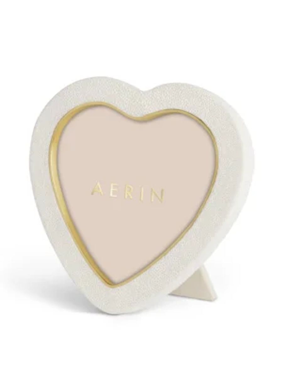 AERIN Shagreen Heart Frame - Cream