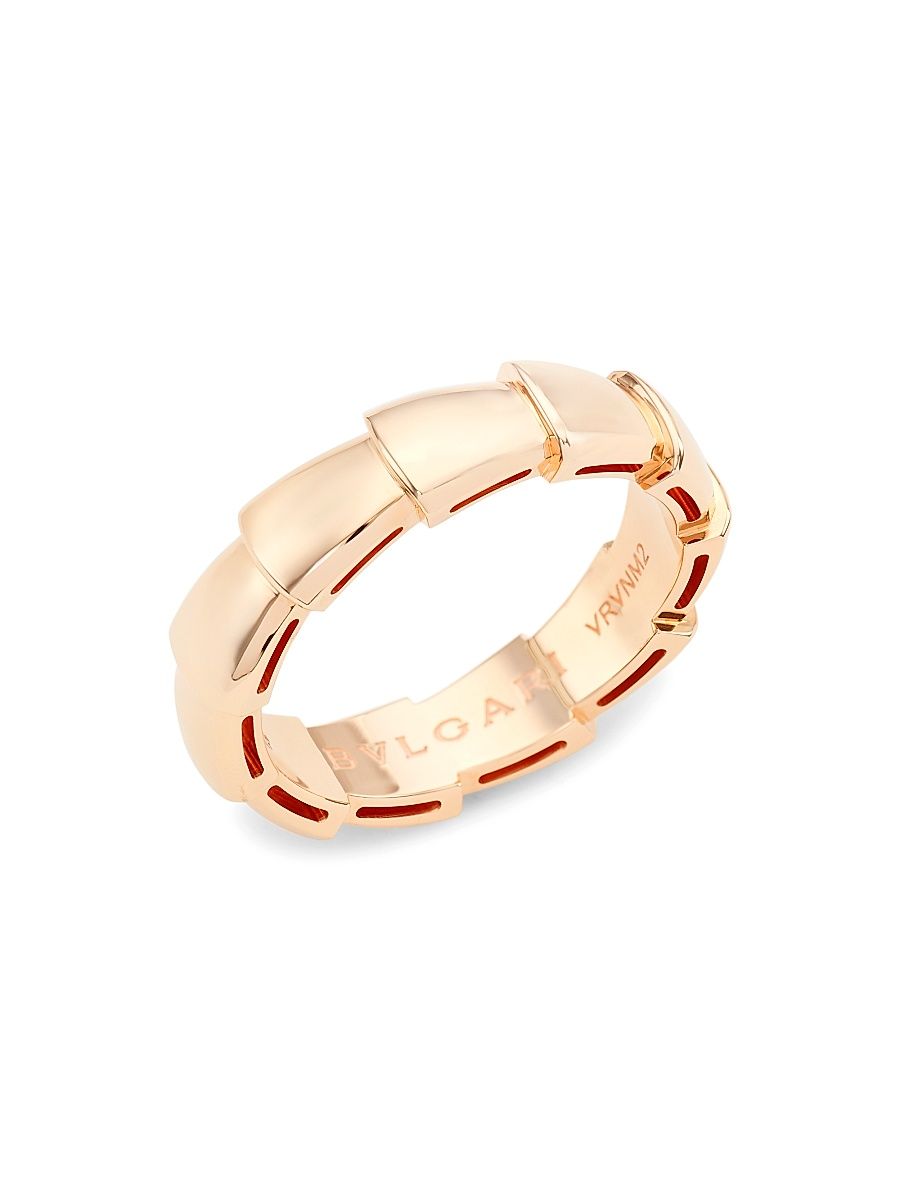 Women's Serpenti Viper 18K Rose Gold Band Ring - Pink Gold - Size 7.25