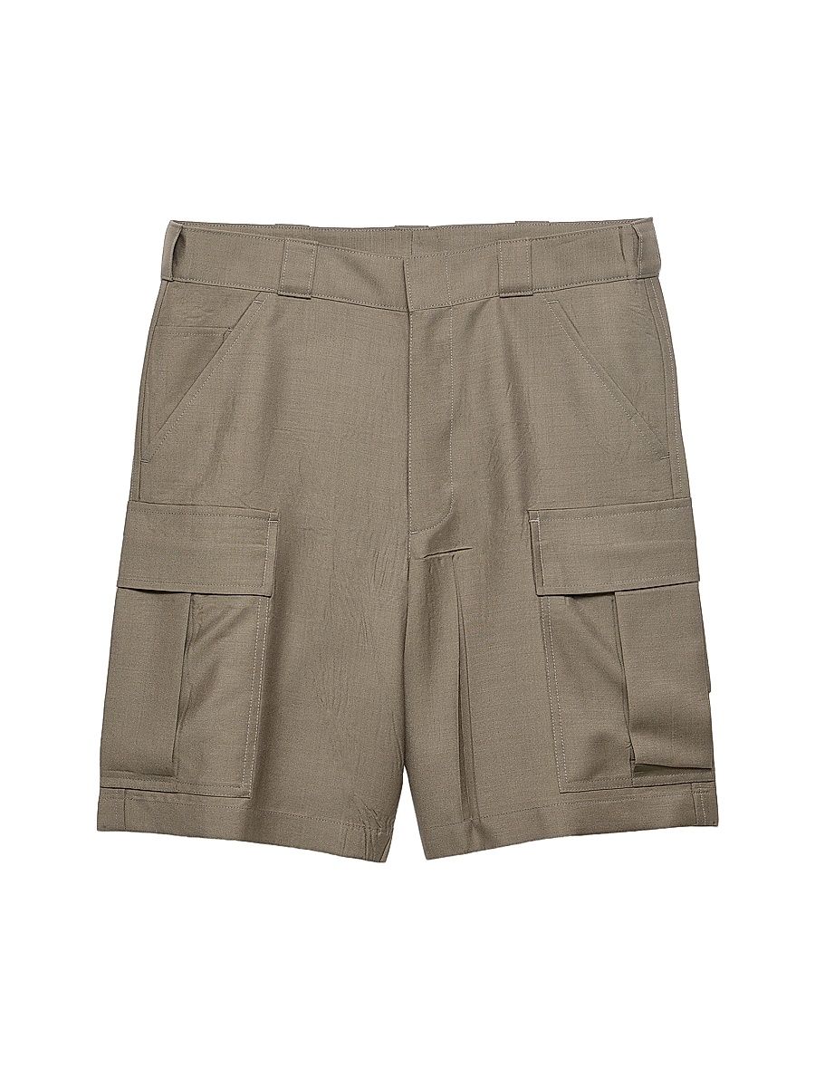 Men's Mohair and Wool Bermudas - Green - Size XL