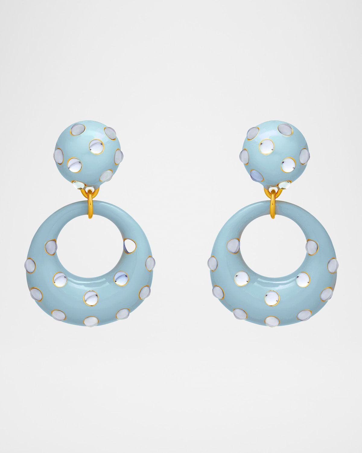 Cabochon Enamel Doorknocker Earrings