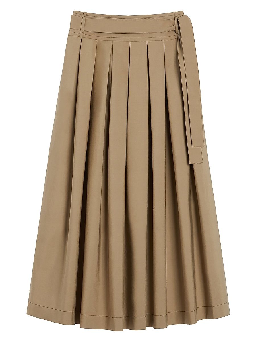 Women's Pleated Cotton Skirt - Desert - Size 8