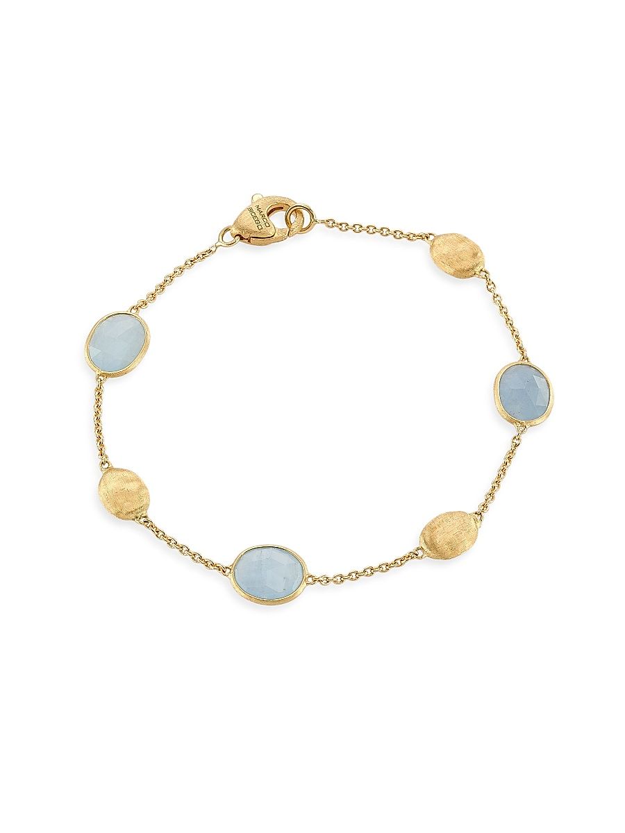 Women's Siviglia 18K Yellow Gold & Aquamarine Station Bracelet - Yellow Gold