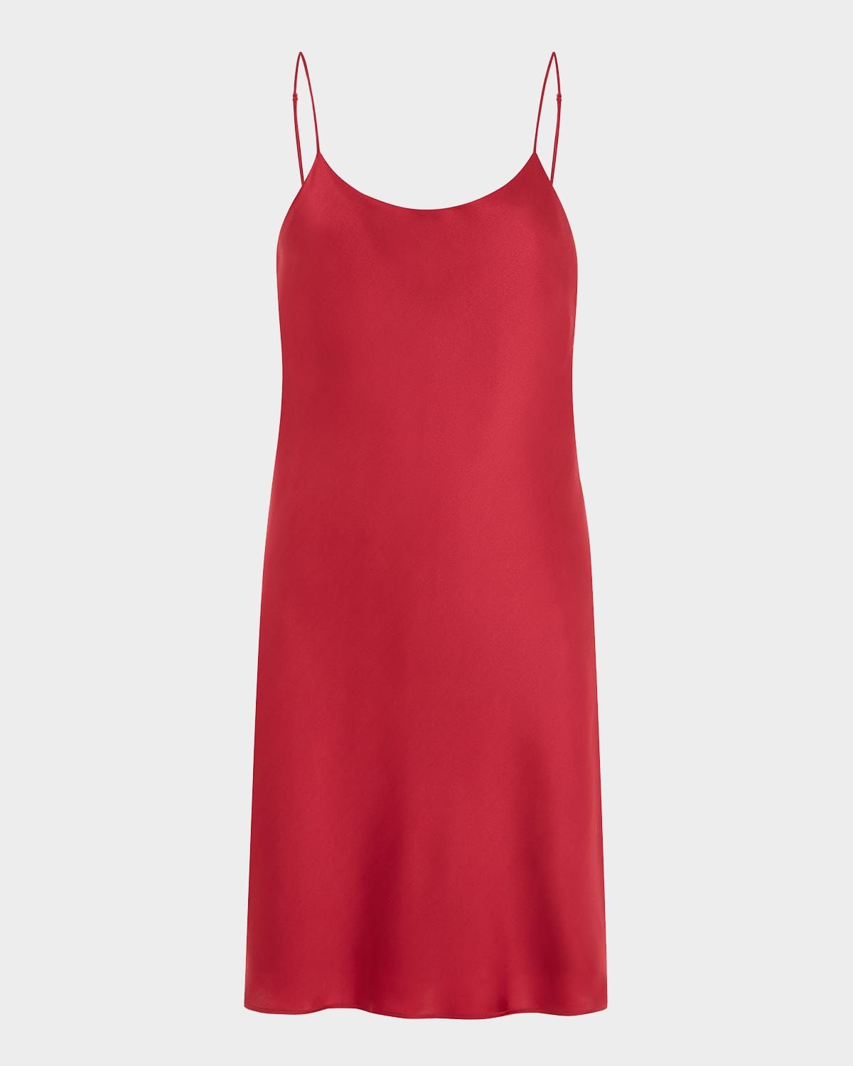 Venus Scoop-Neck Silk Satin Mini Slip Dress