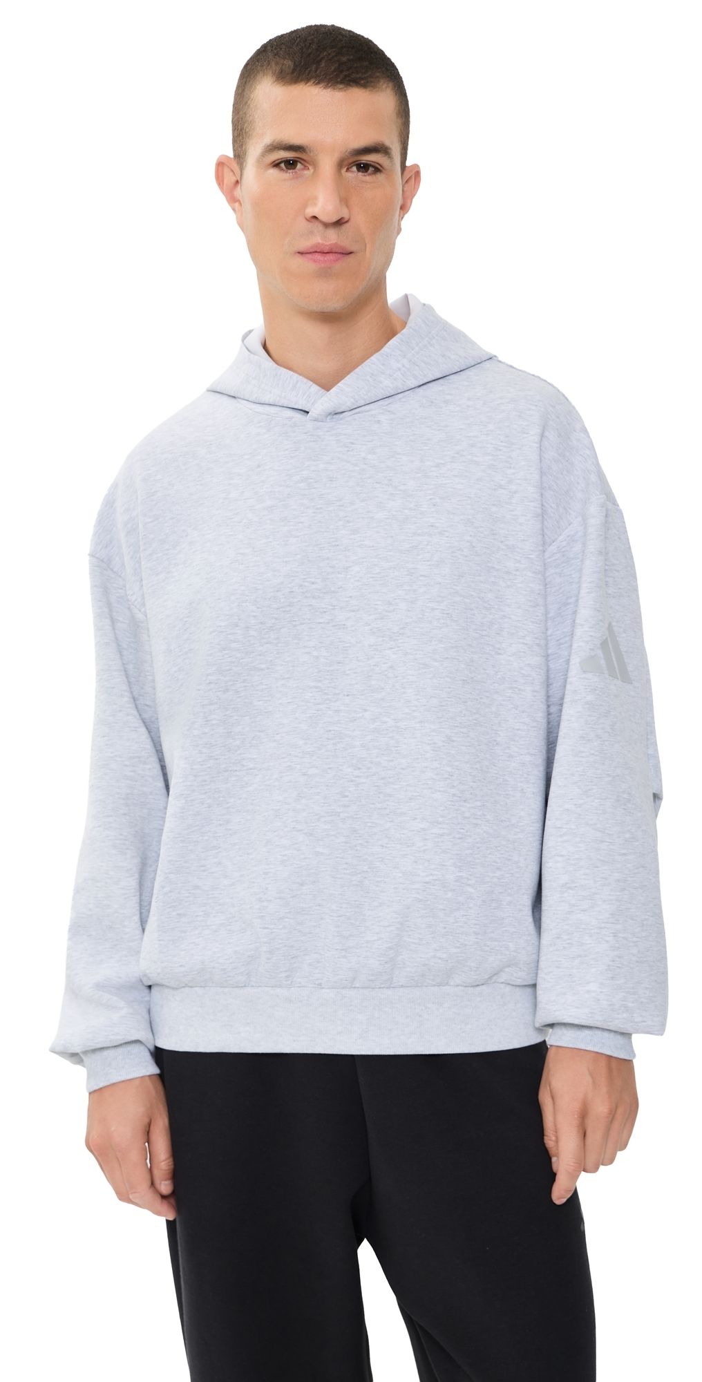 adidas Soft Lux Hoodie Light Grey Heather XS