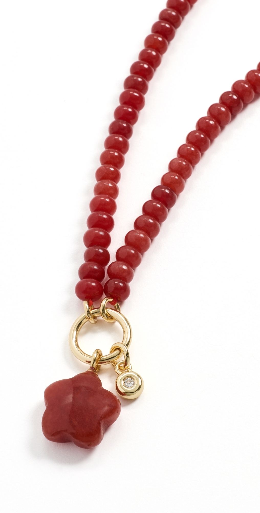 Madewell Puffy Flower Beaded Charm Necklace Pomegranate Seed One Size