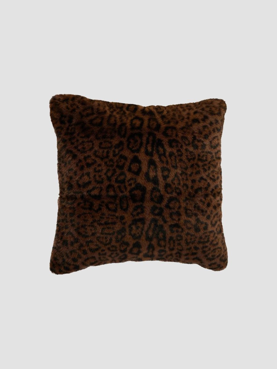 Gorski Leopard-Print Faux-Fur Throw Pillow - Dk Brown Lprd