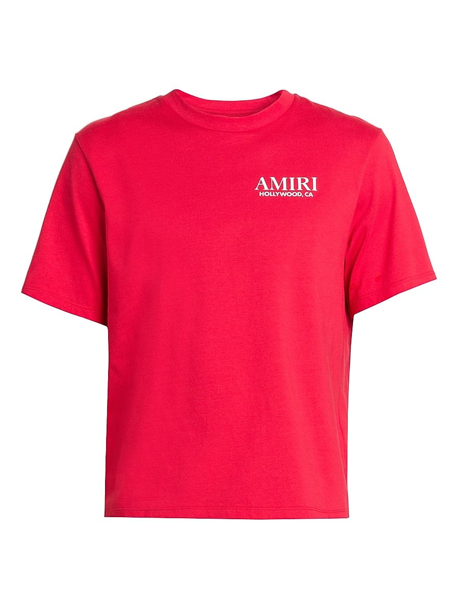 Men's Bones Stacked Cotton Crewneck T-Shirt - Red - Size Medium