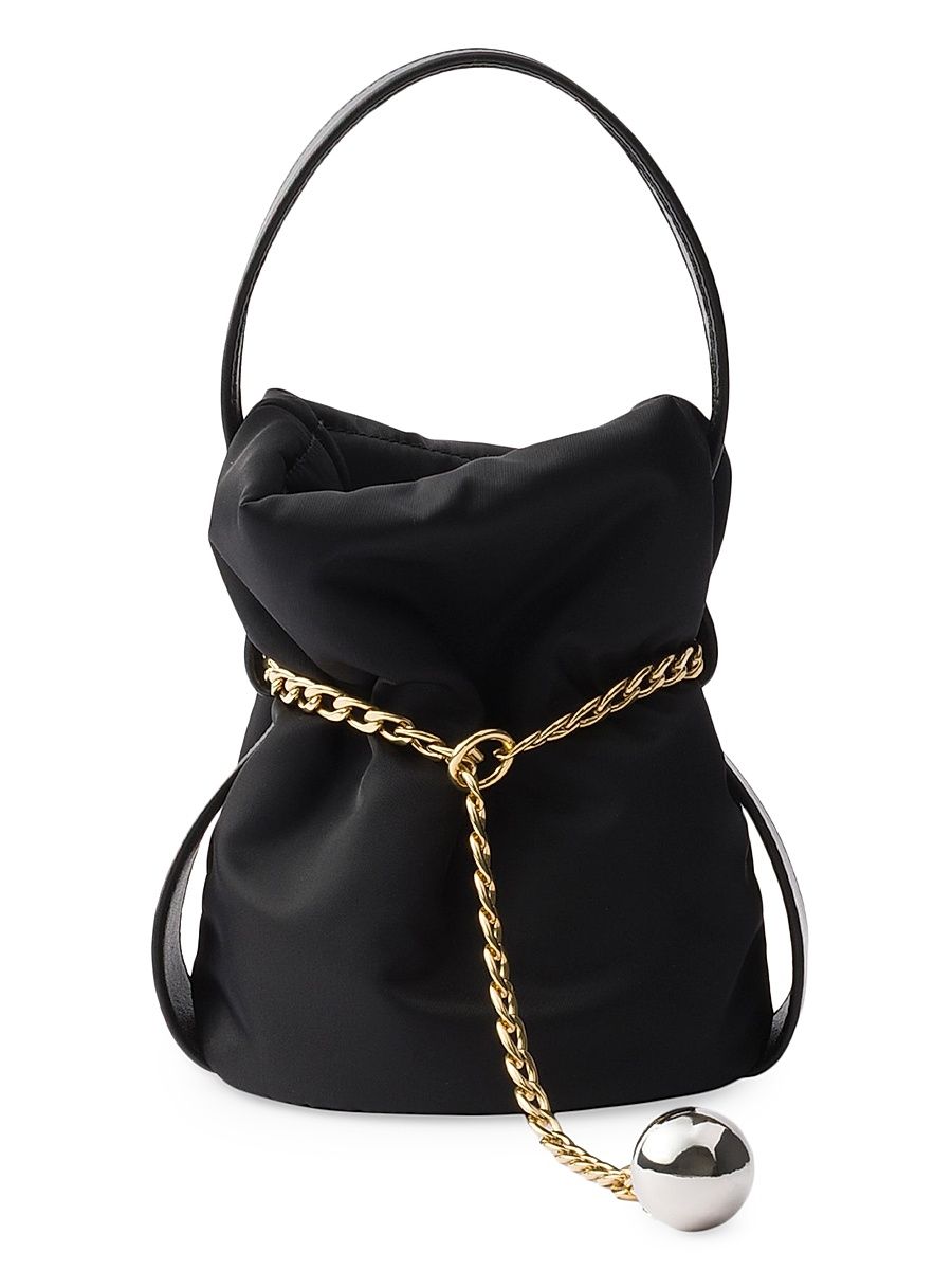 Women's Petit Sac Noir Mini Re-Nylon and Nappa Leather Bucket Bag - Black