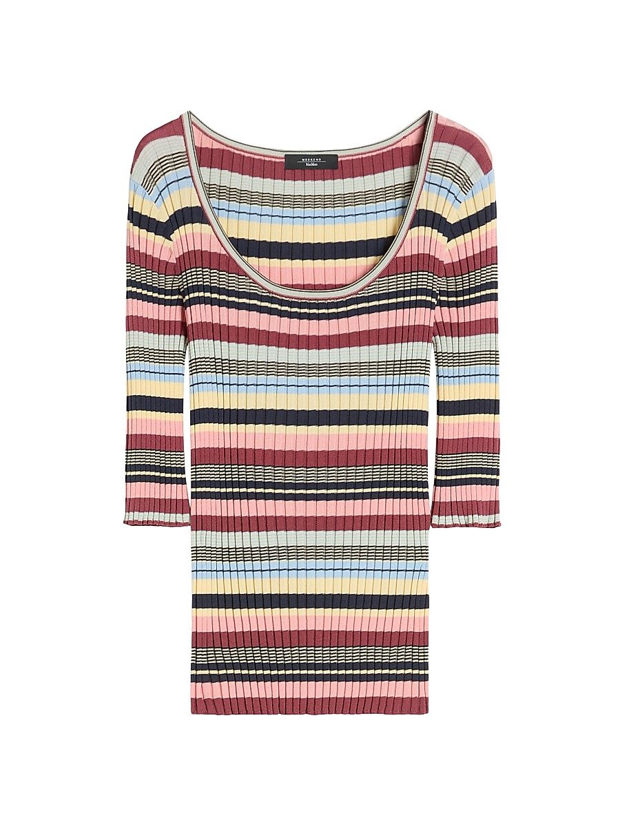 Women's Stretch Viscose Yarn Ribbed Jumper - Multicolour - Size XL