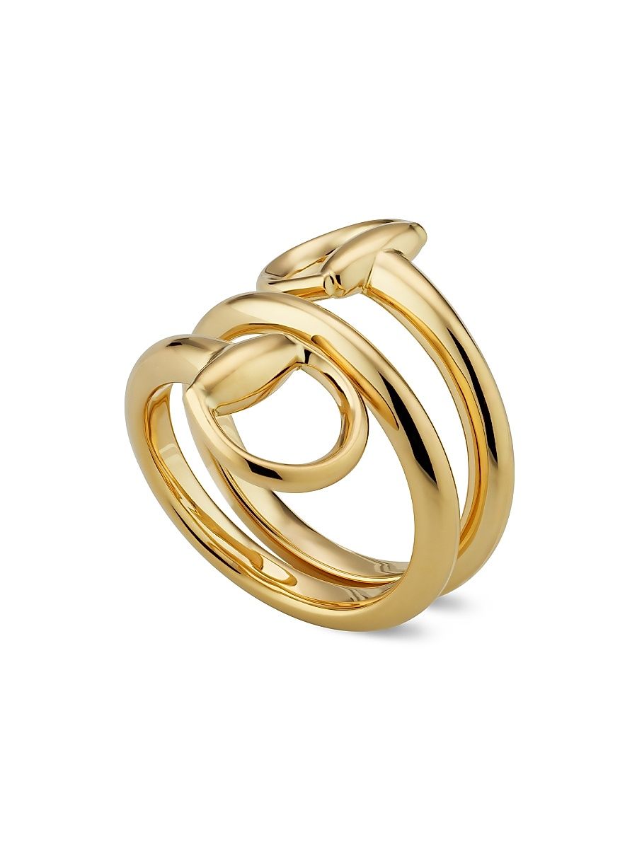 Women's 18K Yellow Gold Horsebit Ring - Gold - Size 7.5