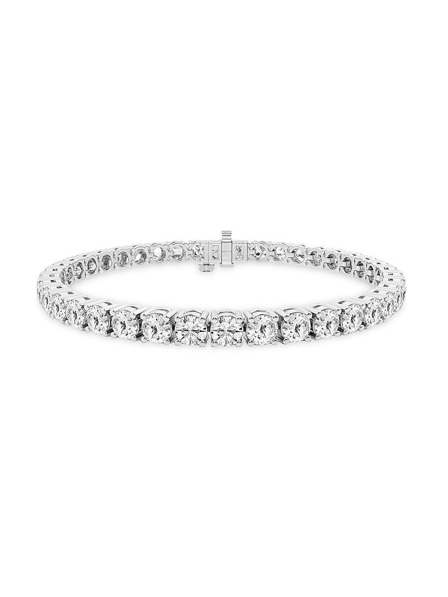 Women's 14K White Gold & 10.00 TCW Lab-Grown Diamond Tennis Bracelet - White Gold