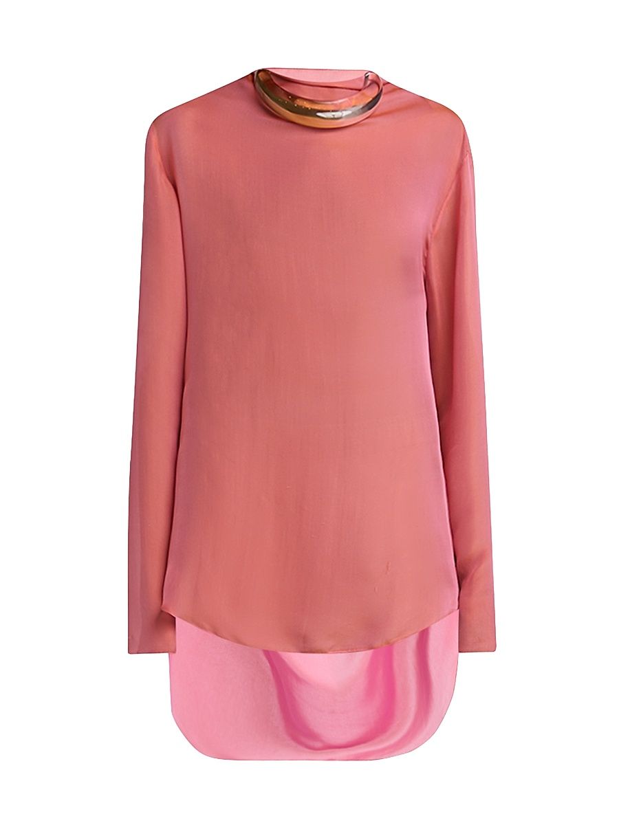 Women's Silk Draped High-Low Hem Tunic Top - Ibis - Size 10