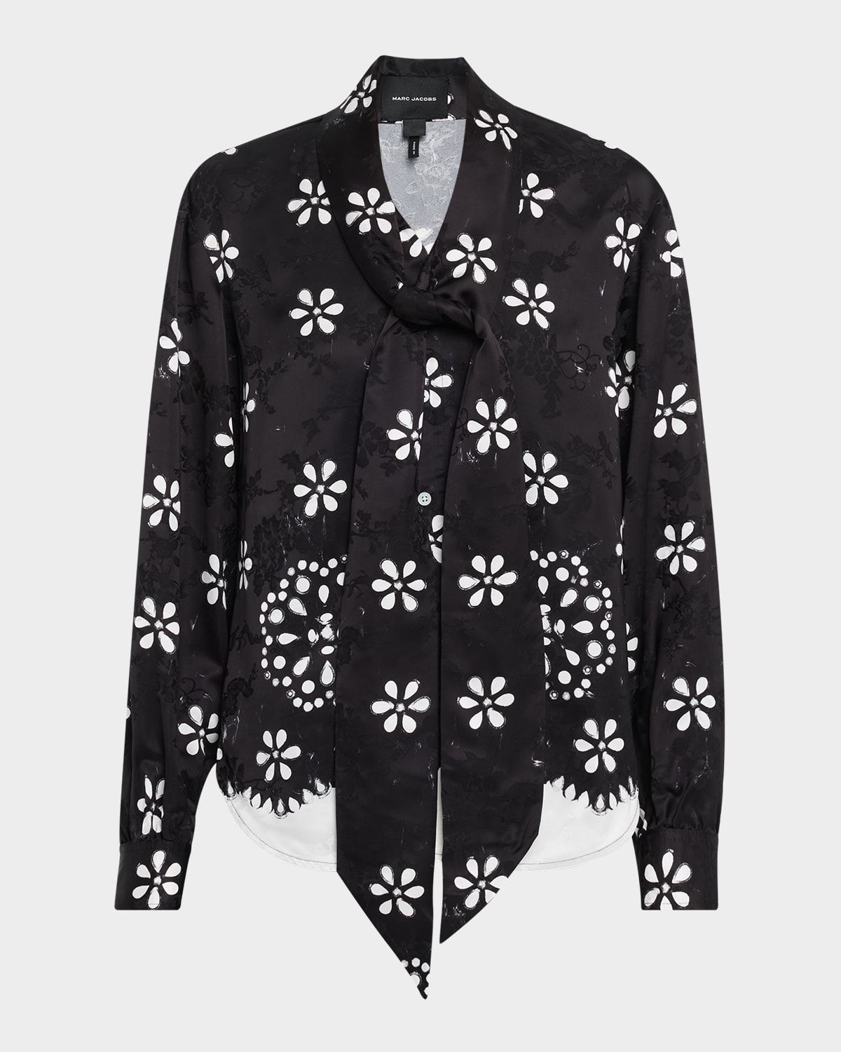 Trompe-L & apos;oeil Long-Sleeve Bow Blouse