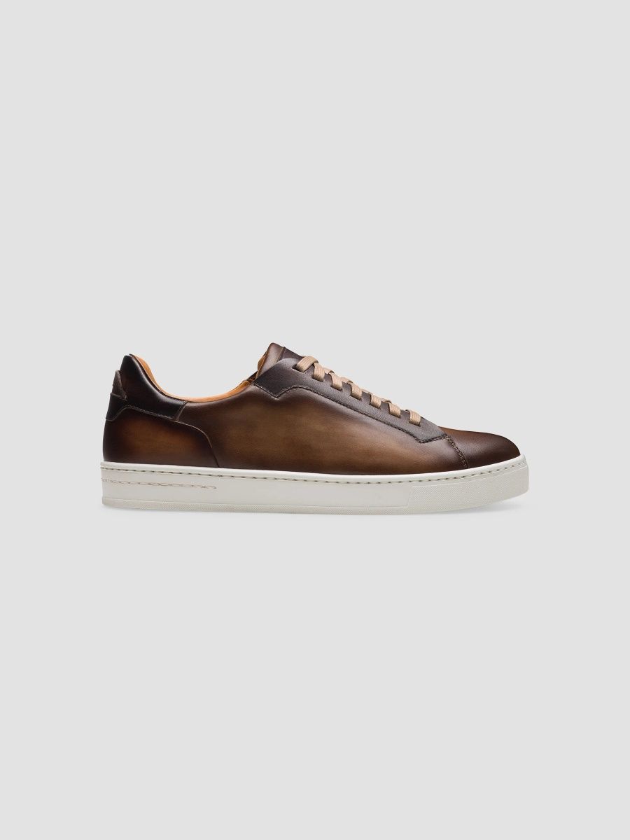 Magnanni Men's Amadeo Leather Low-Top Sneakers - Taupe Brown - Size 10