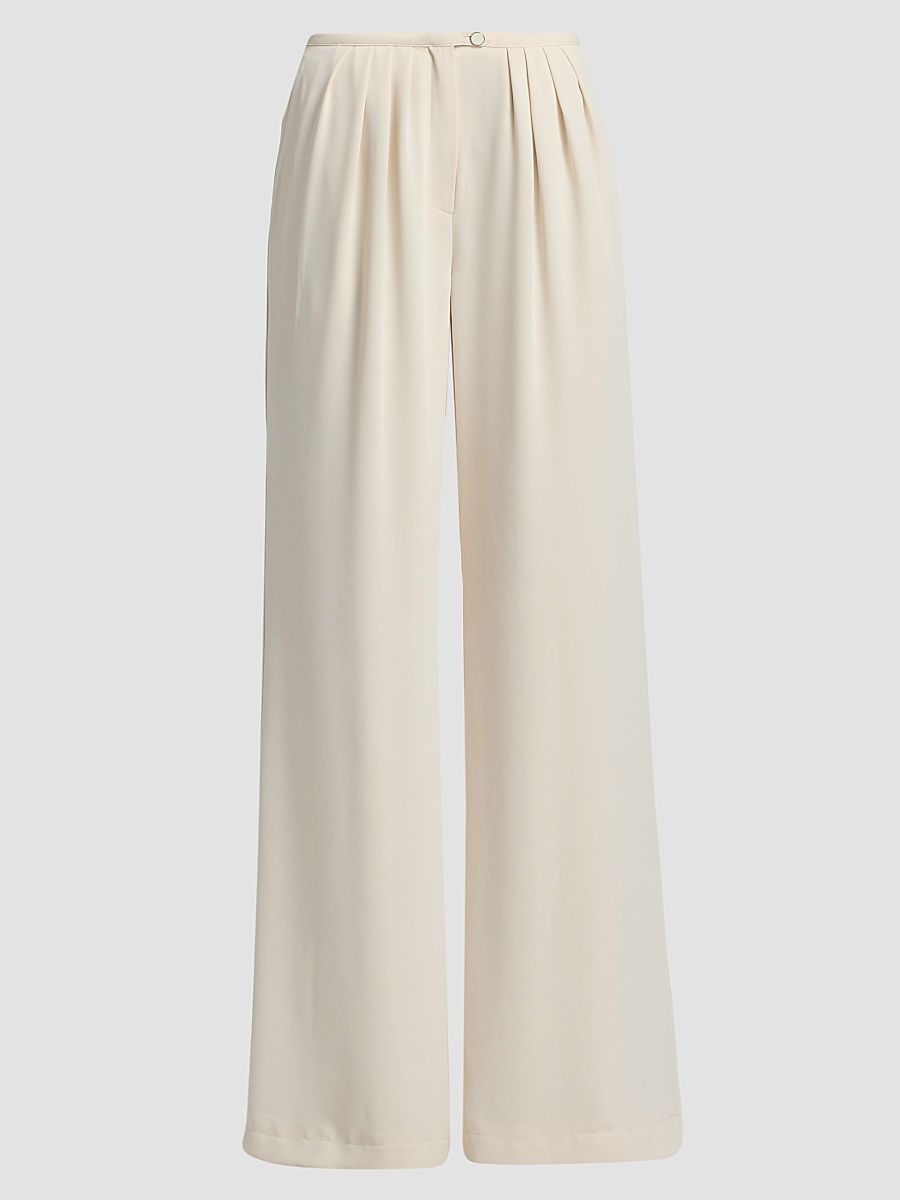 Women's Yasmine Pleated Wide-Leg Pants - Bone - Size 12