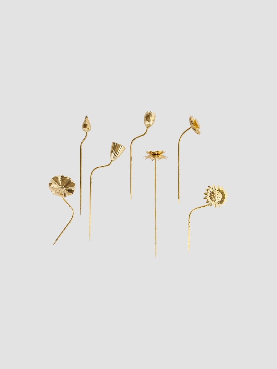 Jonathan Adler Brass Flower Bouquet 7-Piece Set - Brass