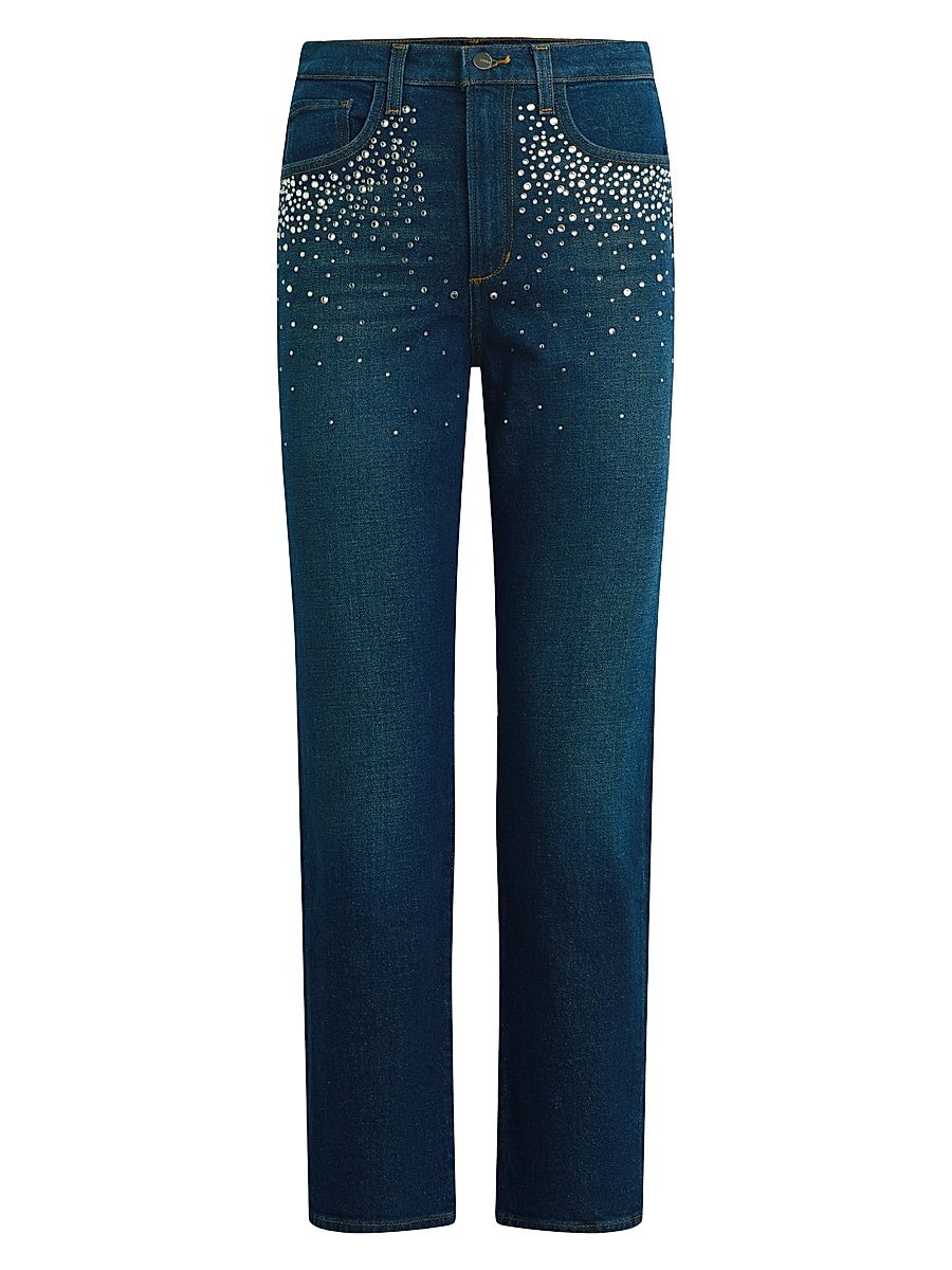 Women's Margot Crystal-Embellished Slim Jeans - Brilliant - Size 28