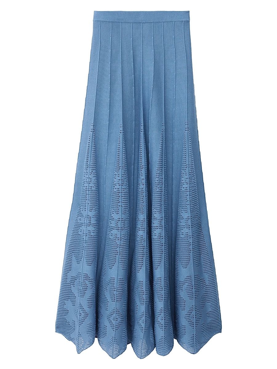 Women's Serta Geometric Openwork A-Line Maxi-Skirt - Orage - Size Small