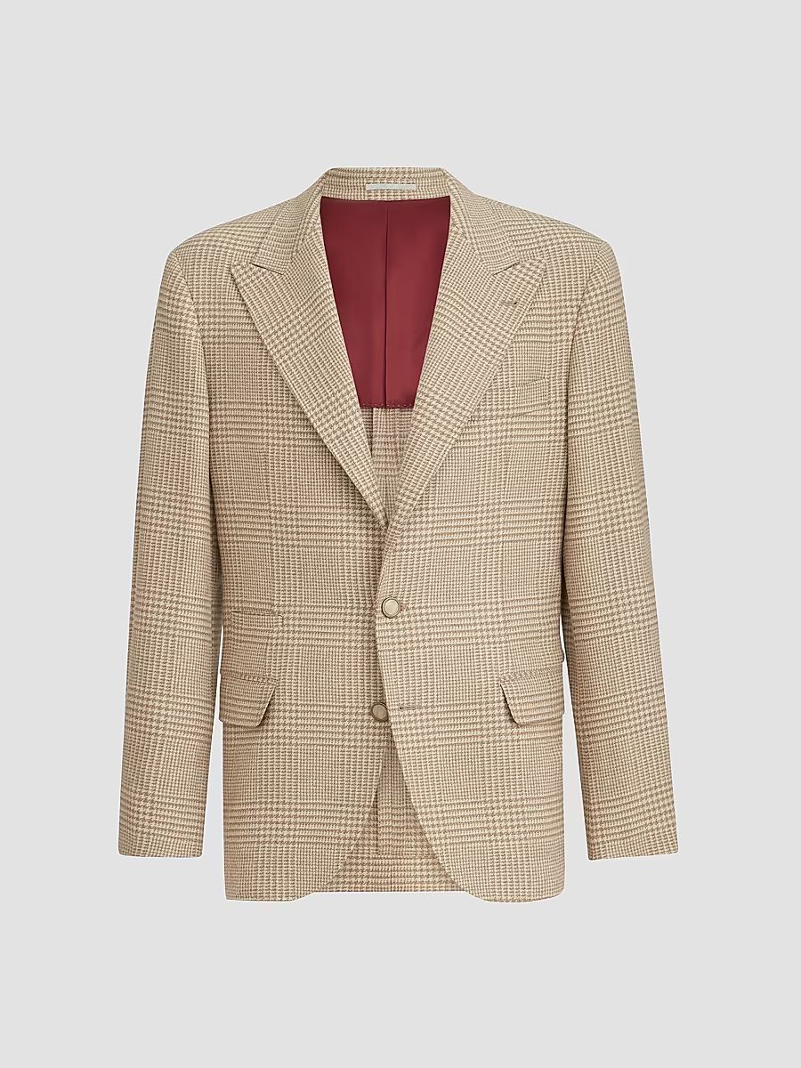 Men's Comfort Wool and Cashmere Flannel Deconstructed Blazer - Camel - Size 36