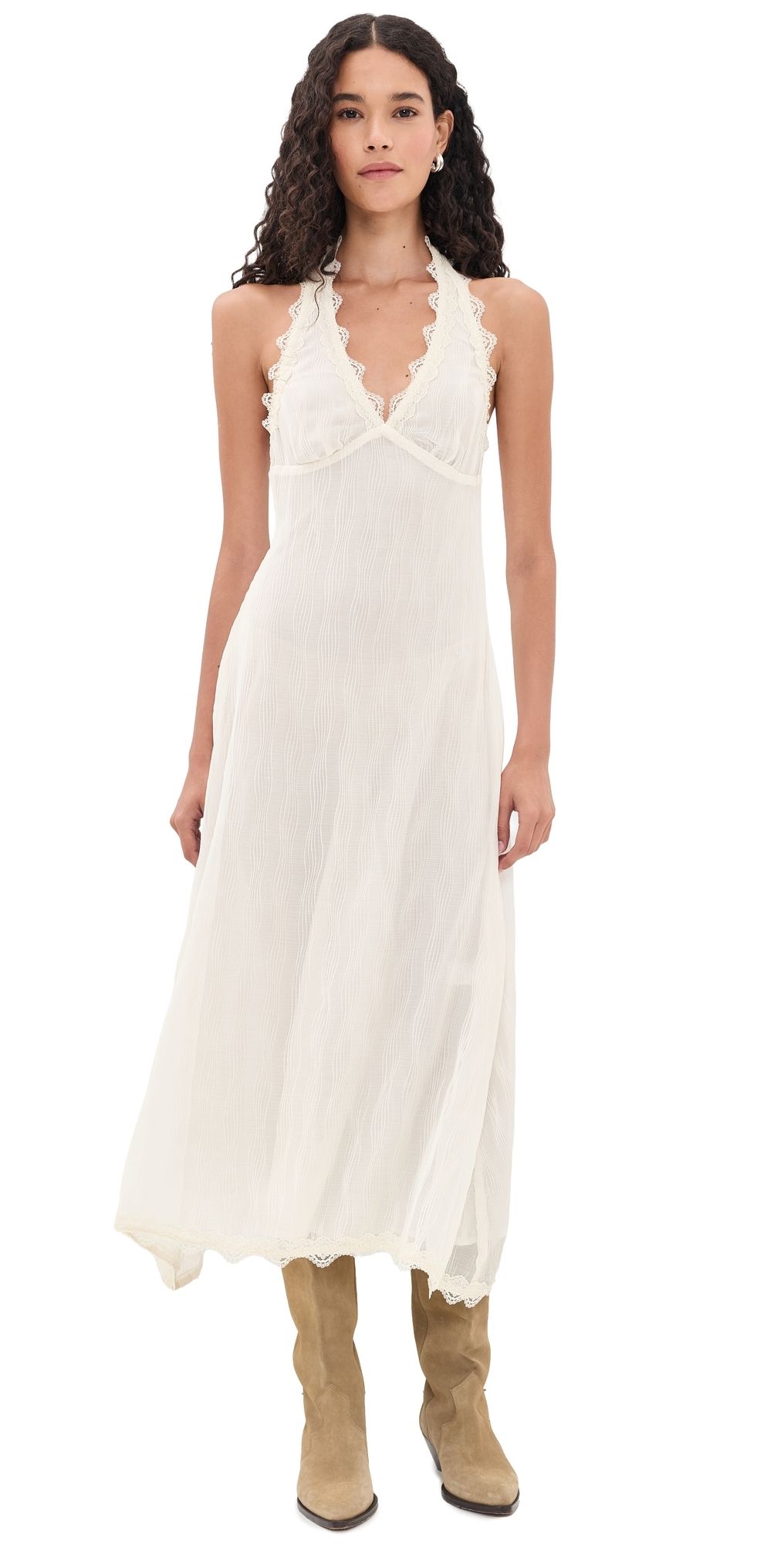 Lioness Stars Align Midi Dress Cream L