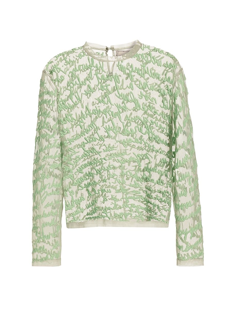 Women's Sheer Script Top - Sun Shower - Size Large